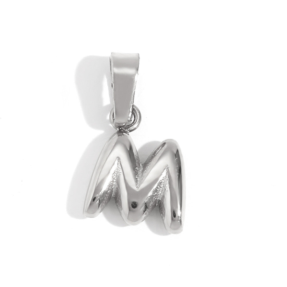 Silver M charm