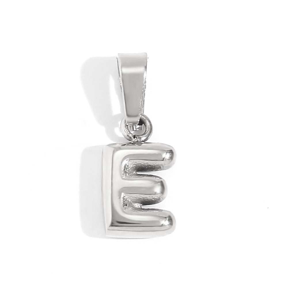 Silver E charm