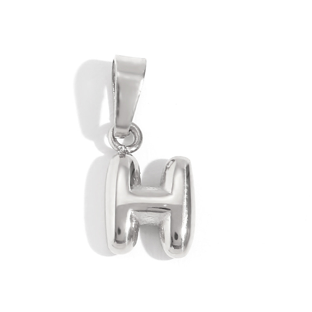 Silver H charm