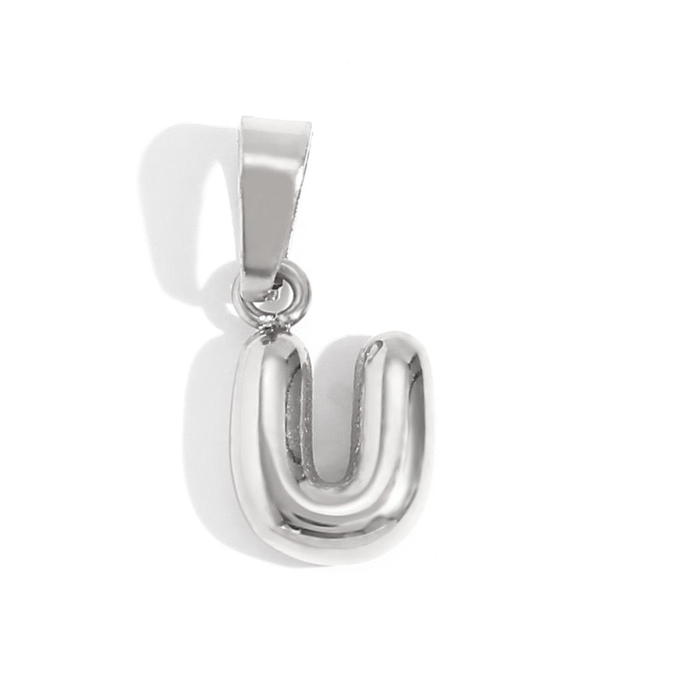 Silver U charm