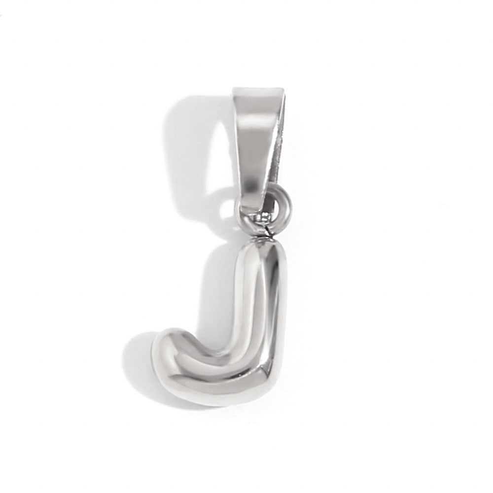 Silver J charm
