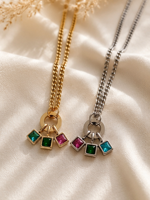 Silver Open Ring Charm Necklace