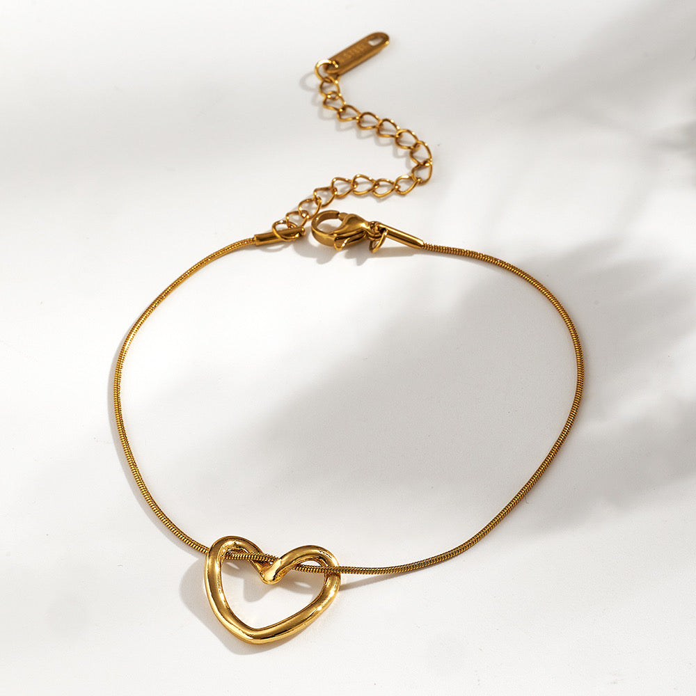 Gold Infinity heart bracelet