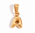 Gold A charm