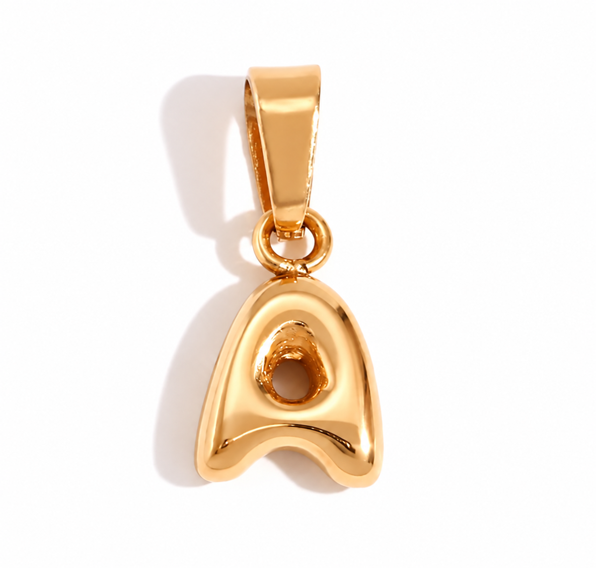 Gold A charm
