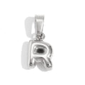 Silver R charm