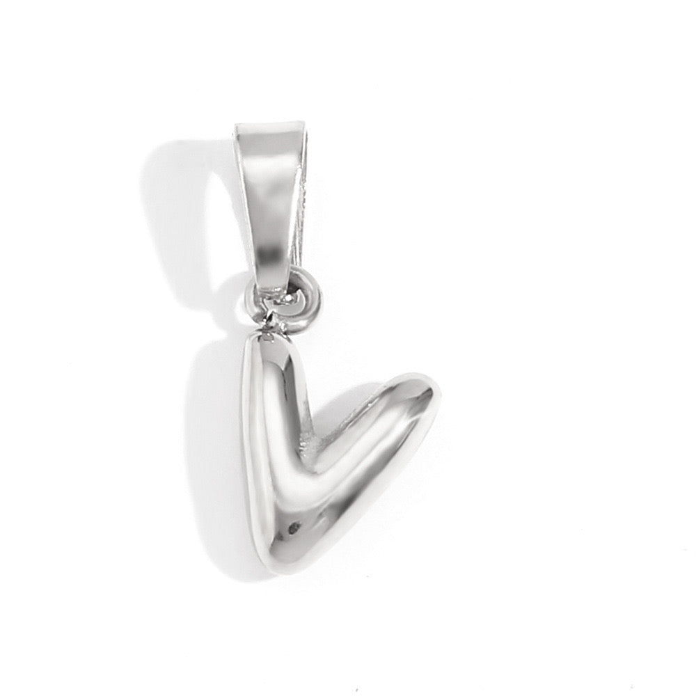 Silver V charm