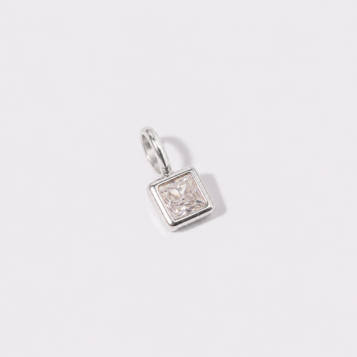 Silver April charm