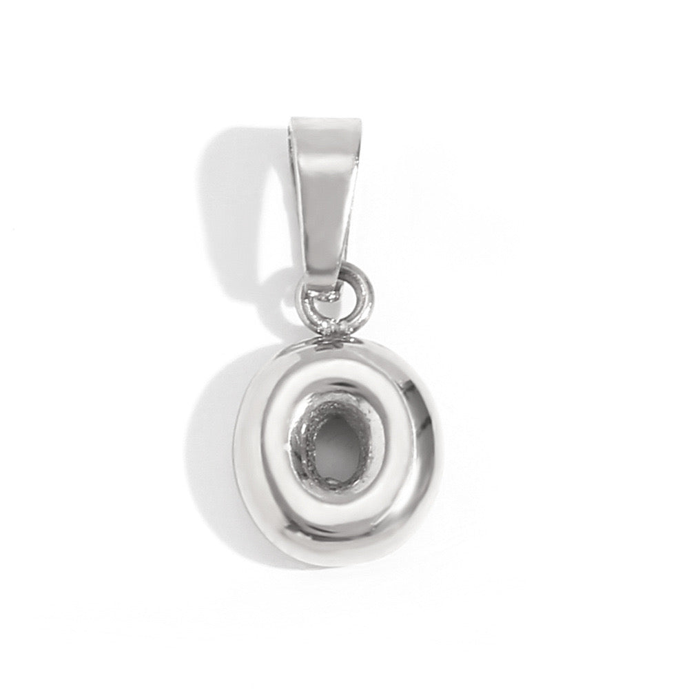 Silver O charm