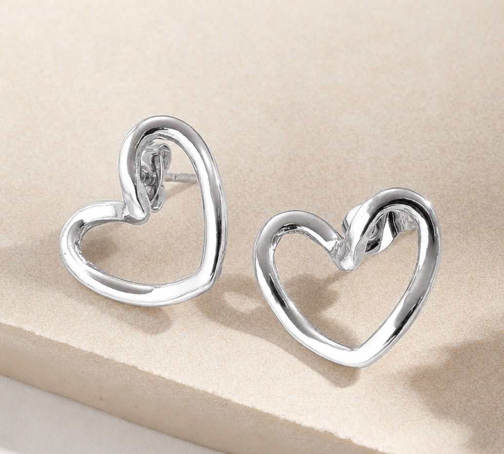 Silver Heart Earrings