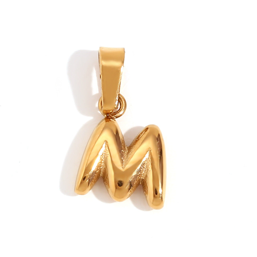 Gold M charm