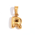 Gold R charm