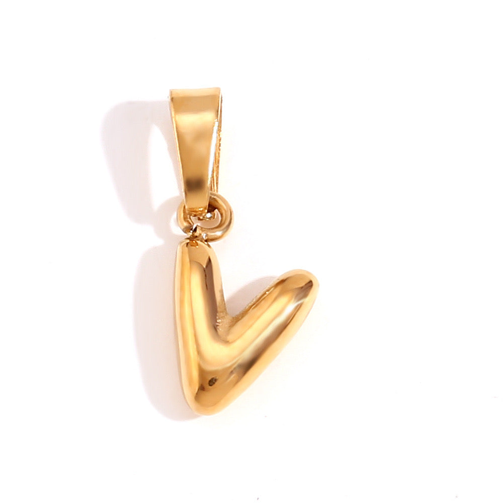 Gold V charm