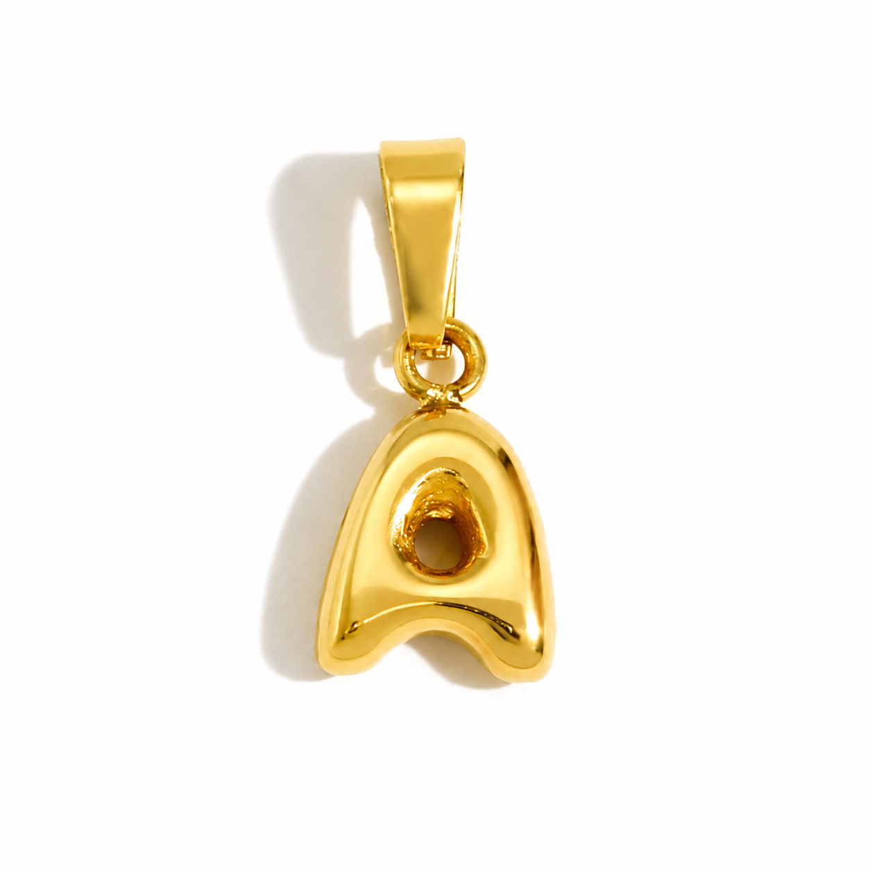 Gold A charm