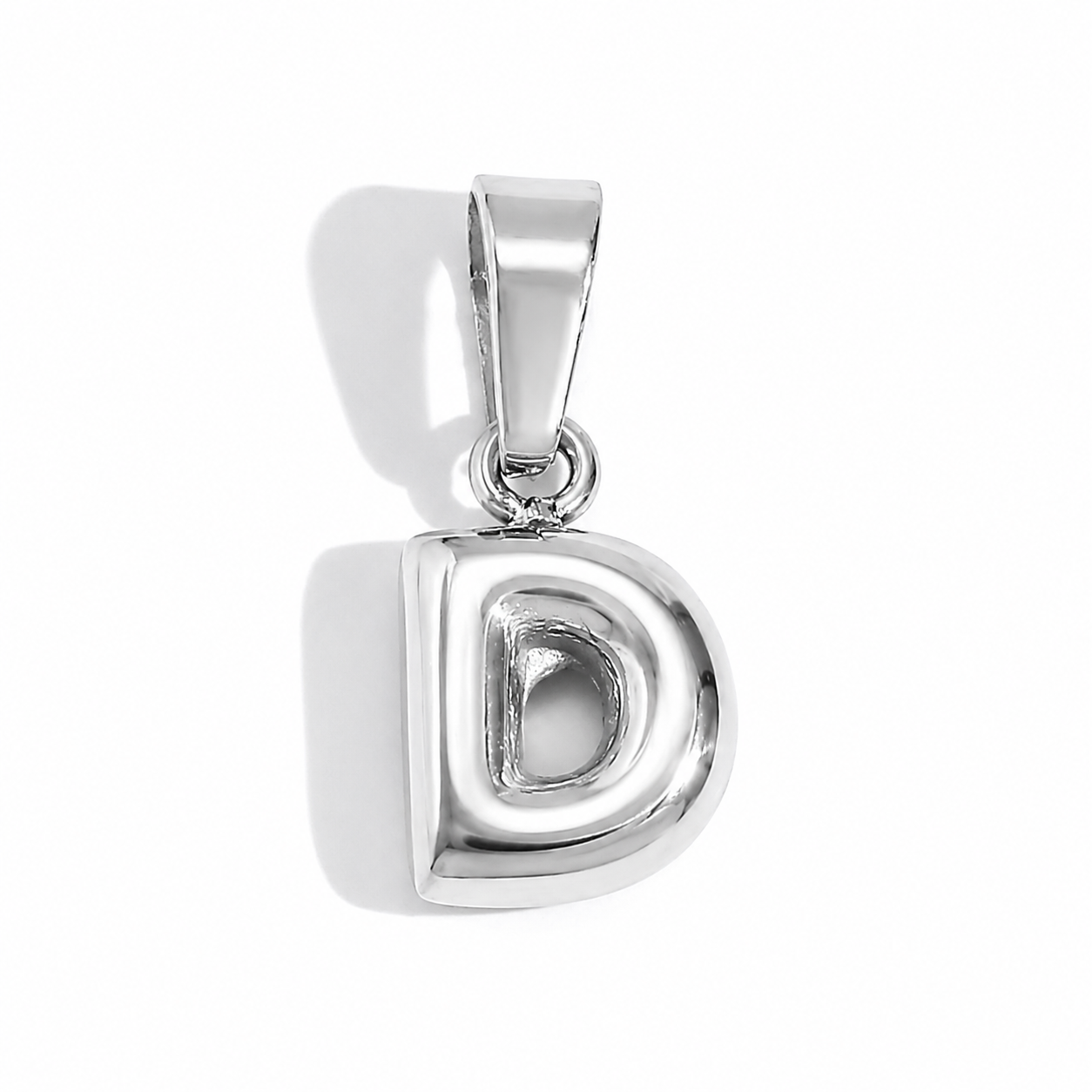 Silver D charm