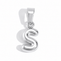 Silver S charm