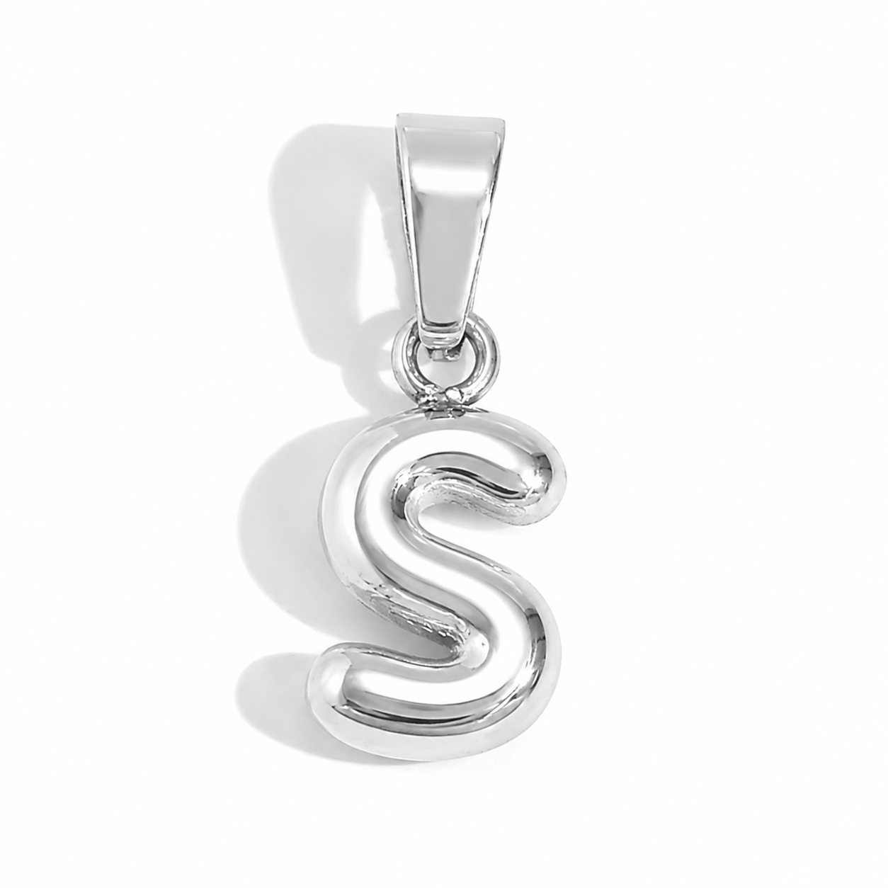Silver S charm