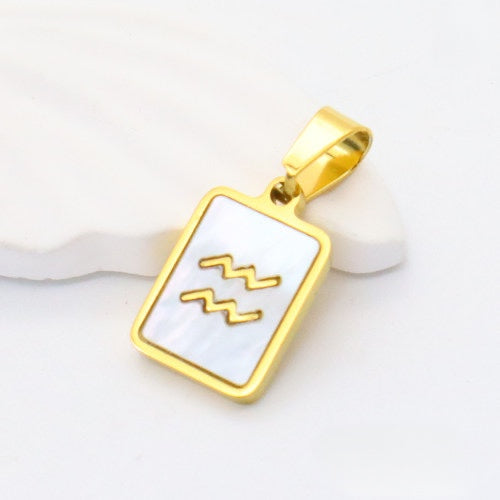Gold Aquarius charm