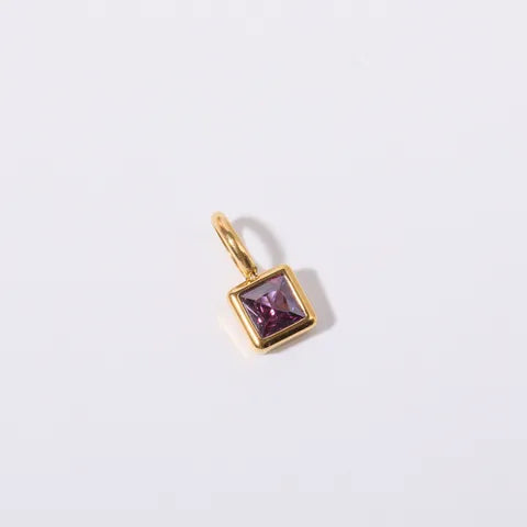 Gold February charm